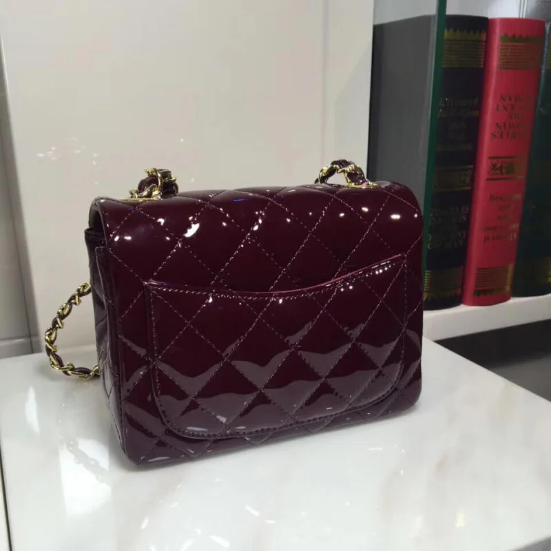 Chanel Pantent Leather 17Cm Class-Flap Bag 1115