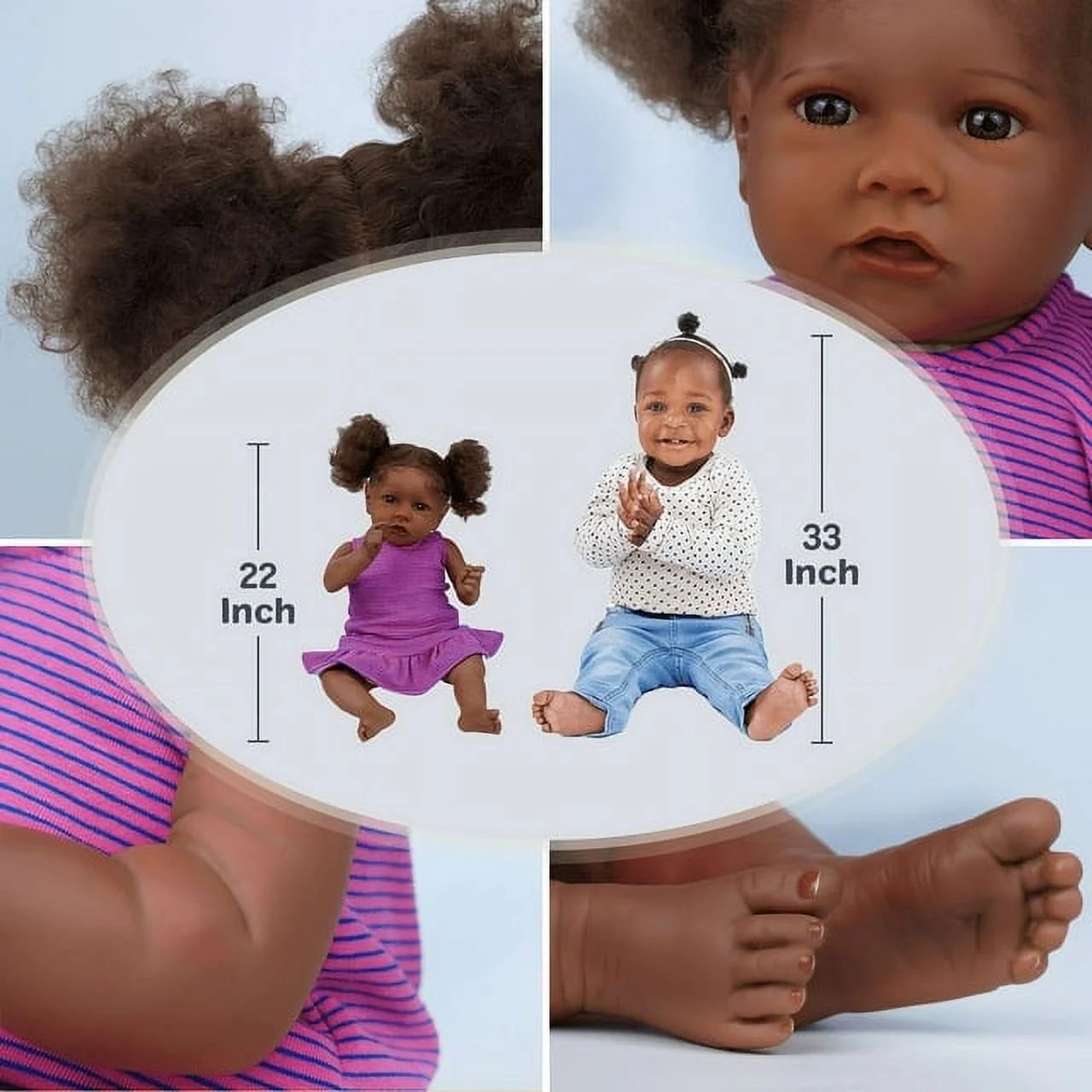 RSG 22 Inch Reborn Baby Dolls Black