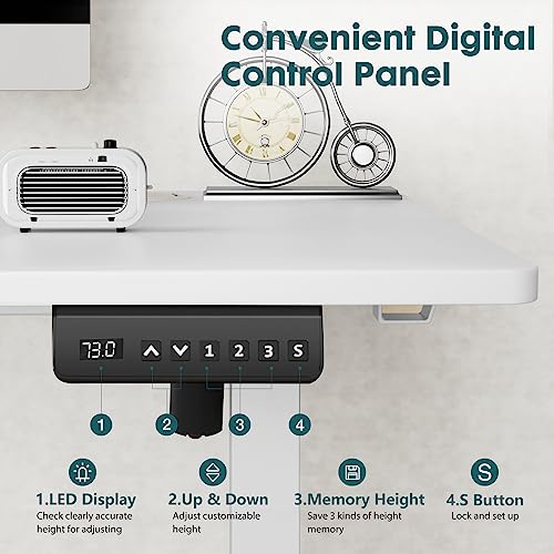 Standing Desk, Adjustable Height Electric Sit Stand Up Down Computer Table