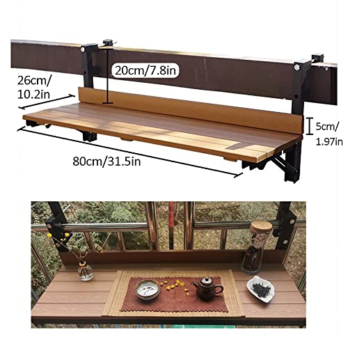 Balcony Bar Table For Railings,outdoor Bar Table,Folding Side Table,Small Folding Space Saving Serving Desk,Wall-Mounted Side Tables For Patio