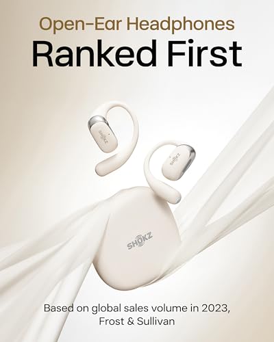 SHOKZ New OpenFit 2 Open-Ear Headphones, True Wireless Bluetooth Earphones with Microphone, Earhook Earbuds with 48 Hours of Playtime, Fast Charging