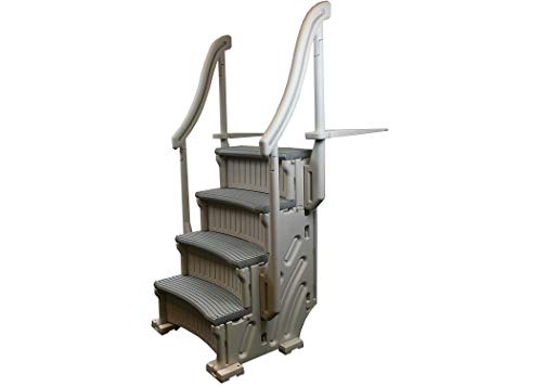 Confer CCX-ADD 4-Step Above Ground Swimming Pool Entry Steps Curved Add-on, Gray