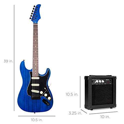 Best Choice Products 39in Full Size Beginner Electric Guitar Starter Kit w/Case, Strap, 10W Amp, Strings, Pick, Tremolo Bar - Sunburst