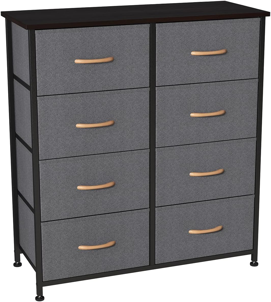 Somdot Dresser with 8 Easy Pull Drawers 4-Tier Wide Fabric Dresser Vertical Storage Tower Organizer Unit for Bedroom Office Laundry Closet Entryway