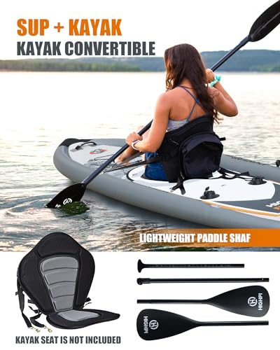 Highpi Inflatable Stand Up Paddle Board 11'x33''x6''W Premium SUP Accessories, Backpack, Wide Stance, Surf Control, Non-Slip Deck, Leash