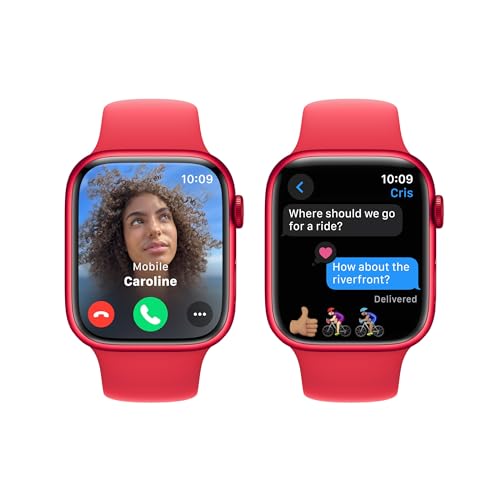 Apple Watch Series 9 [GPS 45mm] Midnight Aluminum Case with Midnight Sport Band, S/M (Renewed) - Radiant Selections