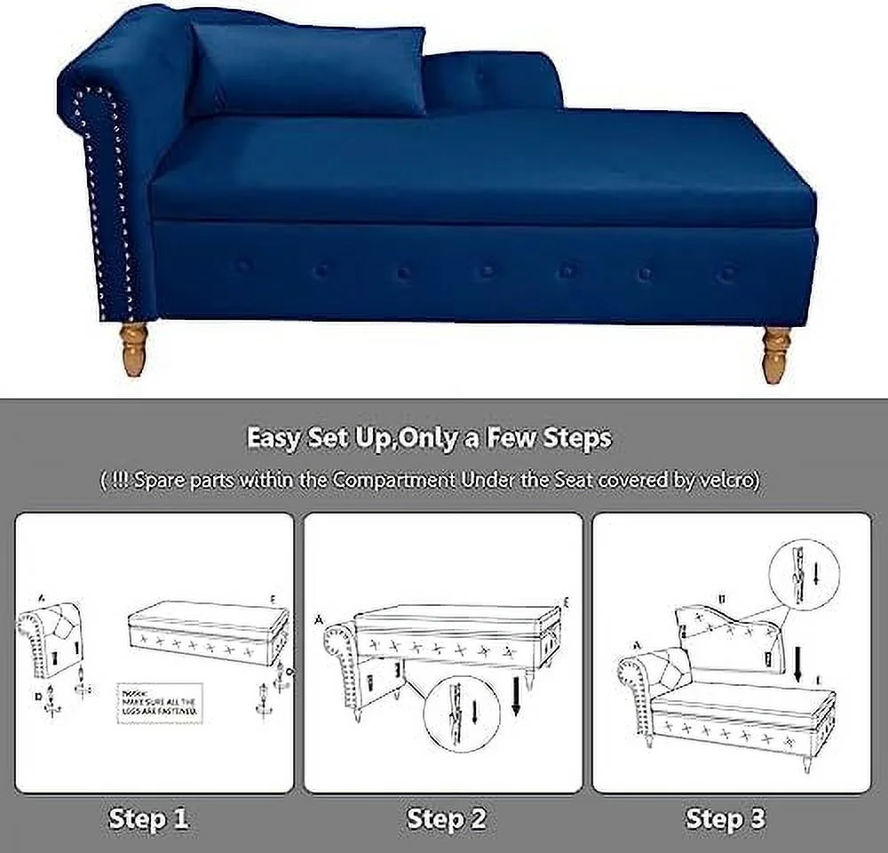 YZboomLife Pink Velvet Bedroom  Bench End of Bed Rolled Arm Couch Indoor Chaise Lounge Chair with  for Office Bedroom Living Room Button Tufted