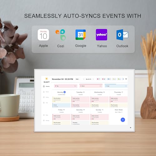 10.1 Inch Smart Digital Calendar Planner & Chore Chart, IPS HD Touchscreen Interactive Display for Family Schedules