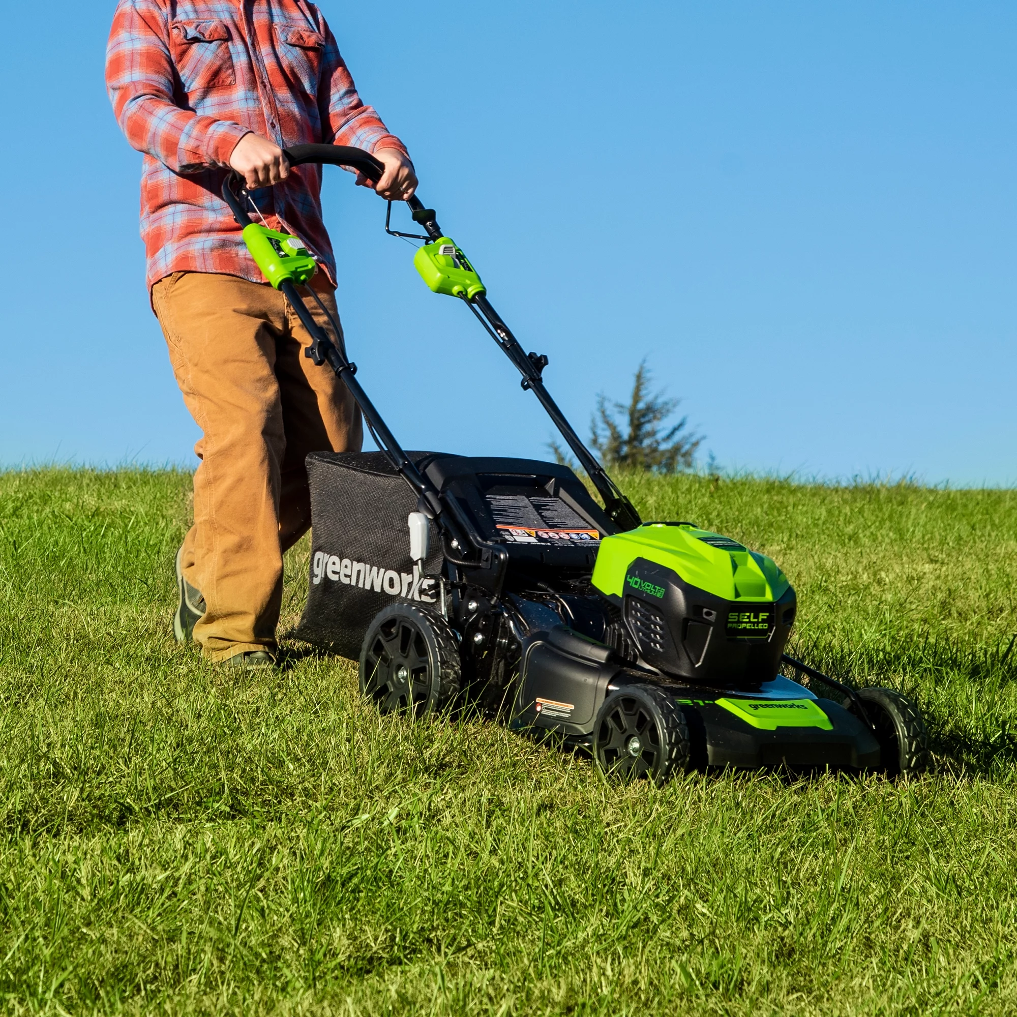 Greenworks 21 40V Self-Propelled Lawn Mower with 5.0 Ah Battery & Charger? 2516402