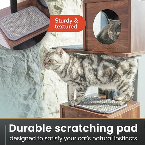 Modern Cat Tree-Sleek Wooden Furniture-Style Tower(60") Blends with Home Decor, Tallest Scratching Post(48")