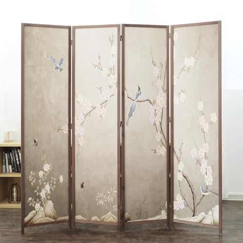 6 Panel Room Divider Screen,Double Faced Room Divider Folding Wall Divider for Room Separation,Mountains and Waters Landscape,67" H x 94.5" W
