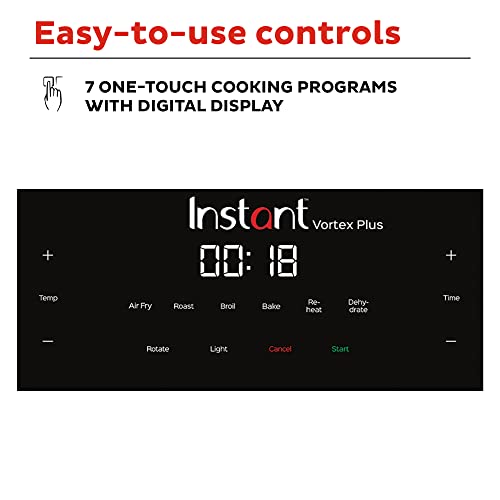 Instant Stainless Steel Vortex Plus 10Qt 7 In 1 Dropdown Door Touch Control countertop oven - Smart Home Appliances