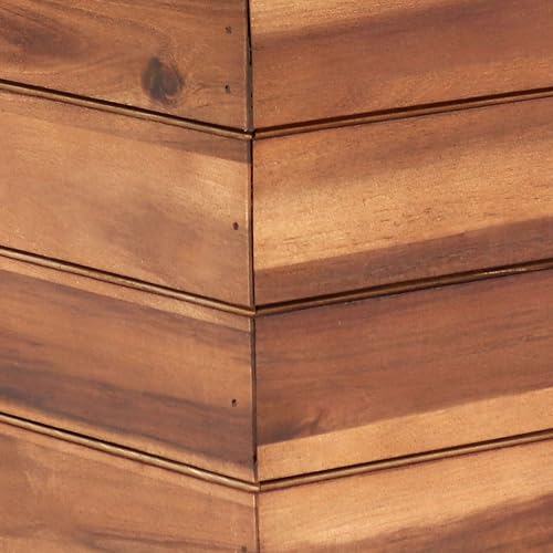 Sunnydaze Indoor/Outdoor Wooden Planter Boxes - 3 Acacia Wood Square Plant Pots with Removable Plastic Liners - Light Brown Stain