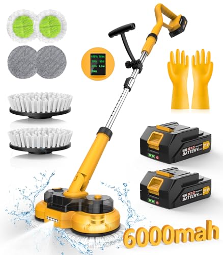 qimedo 6000mAh Battery Electric Mop M1, 800RPM Cordless Electric Power Scrubber & Mops for Floor Cleaning