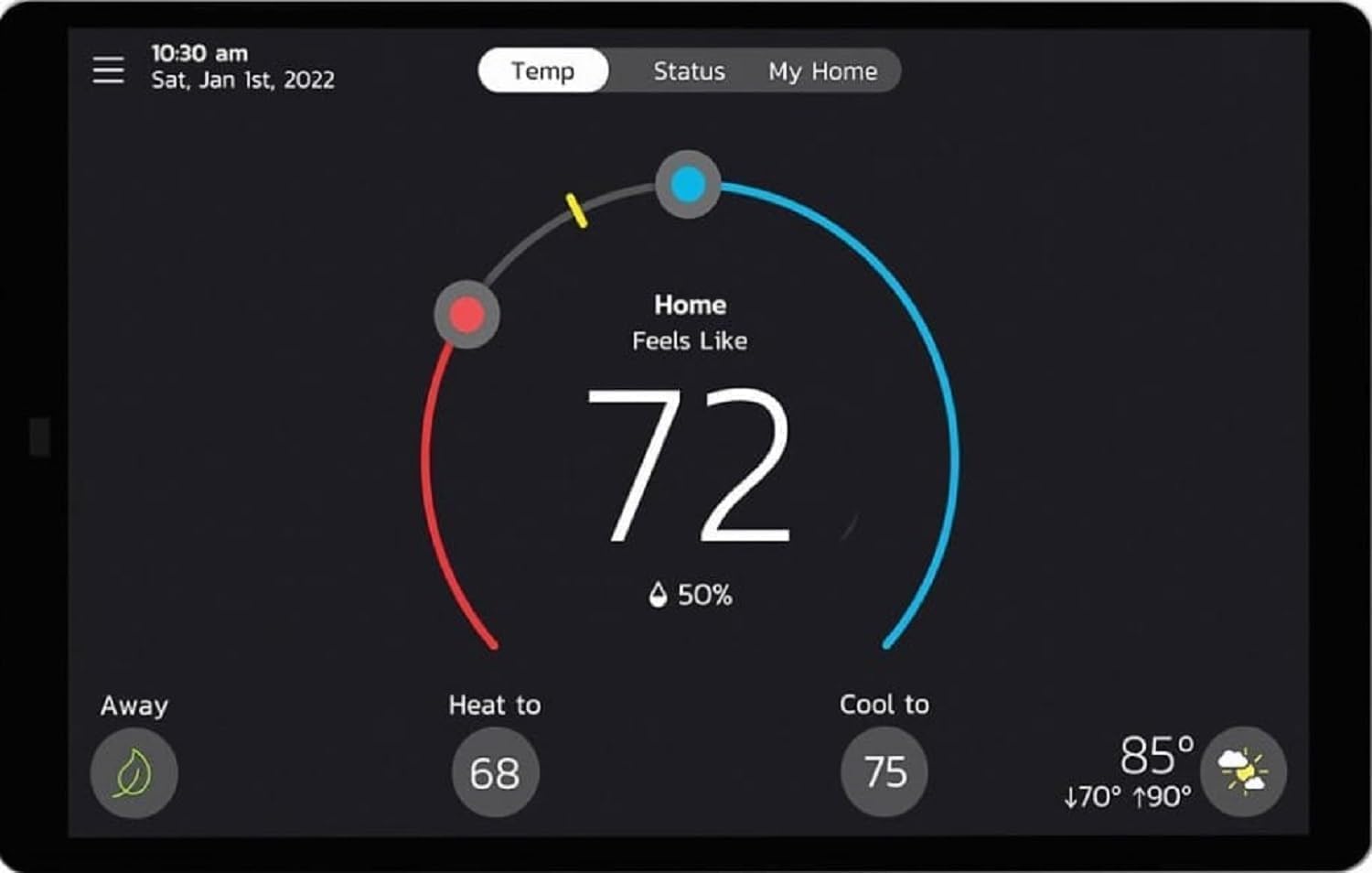 Lennox S40 (22V24) Smart Thermostat, Touchscreen, WiFi, Communicating System Control, Programmable, High Efficiency, Geo-Fencing, Remote Access