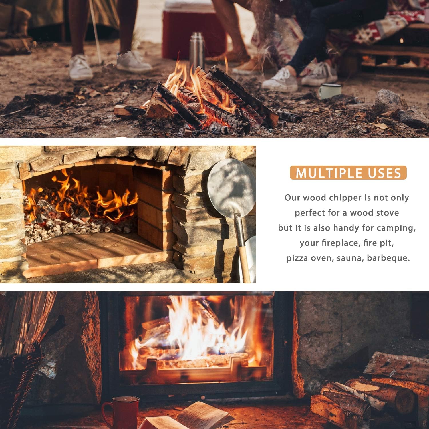 ORIENTOOLS Kindling Splitter, Hand Cast Steel Firewood Cutter, No More Axes, Chop The Log Quickly for Home, Campsite and More Pack of 2