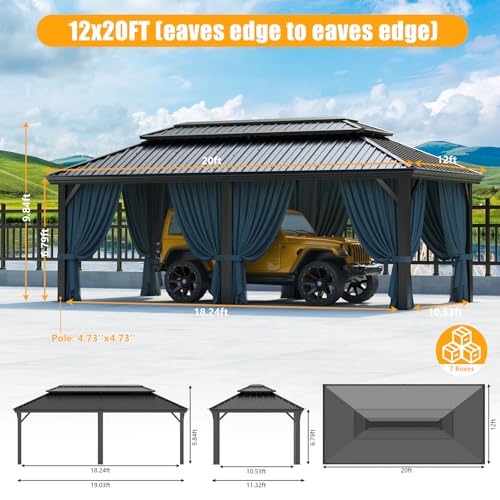 Hoteel 6x8ft Hardtop Grill Gazebo