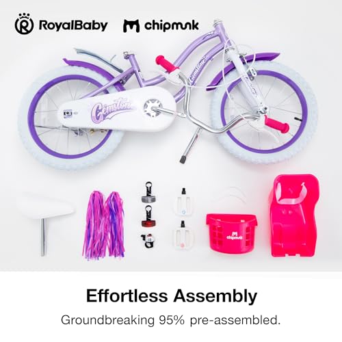 Chipmunk Kids Bike Toddlers 12 14 16 18 Inch Wheel Bicycle Beginners Boys Girls Ages 3-11 Years, Multiple Color Options