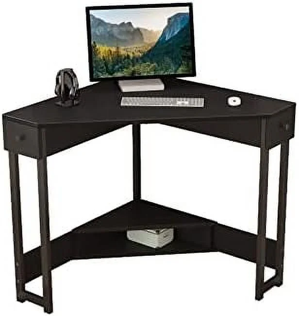 YZboomLife Corner Desk 31.5 Inch Triangle Computer Desk  Workstation with Drawer for Small Space  Small Corner Desk Space Saving with   for Home