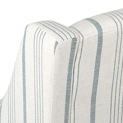 HomePop Velvet Swoop Arm Accent Chair, Suri Blue