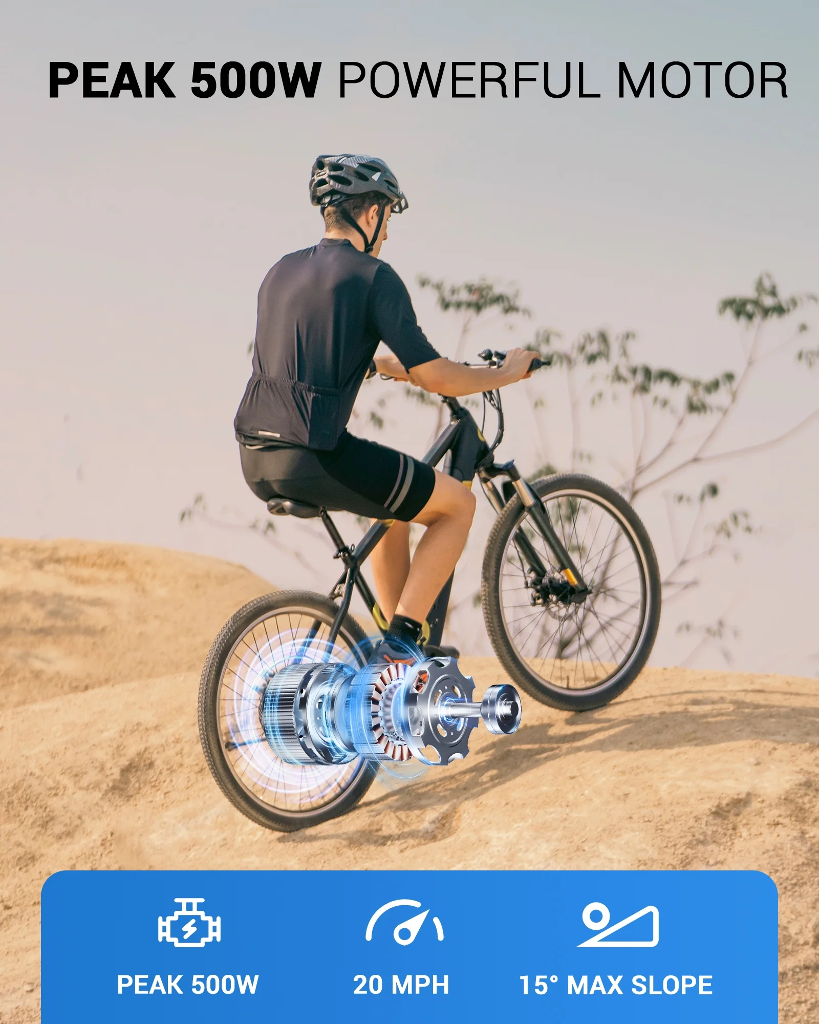 Kistp 350W Electric Bike 26" Electric Mountain Bike for Adults