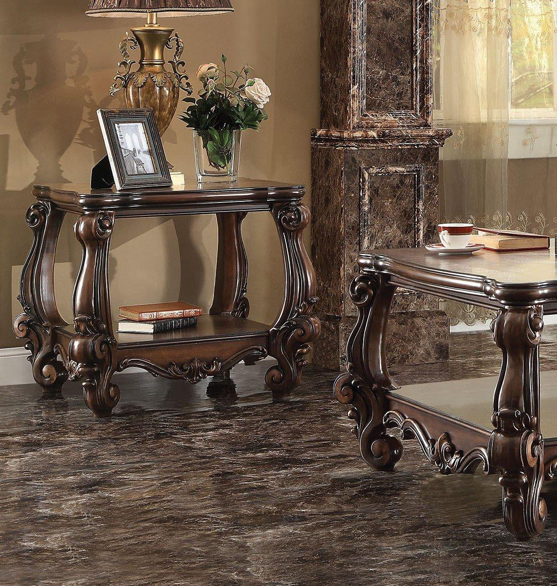 Acme Furniture 82120 Versailles Cherry Oak Rectangular Occasional Table Set 3Pcs