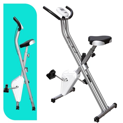 Foldable Exercise Bike Stationary Bikes for Home, 5 IN 1 Indoor Workout Bike, Cycling Bike with 16-Level Quiet Magnetic Resistance