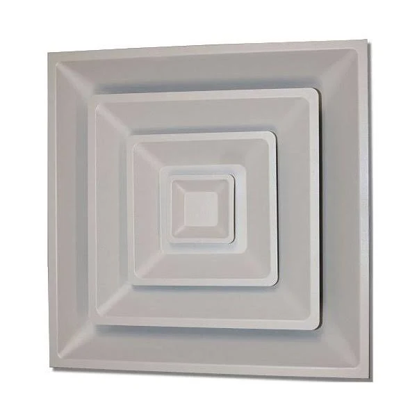 Speedi-Grille TB-3HC 08 24-inch x 24-inch White Drop Ceiling T-Bar 3 Cone Air Vent Register with 8-Inch Collar