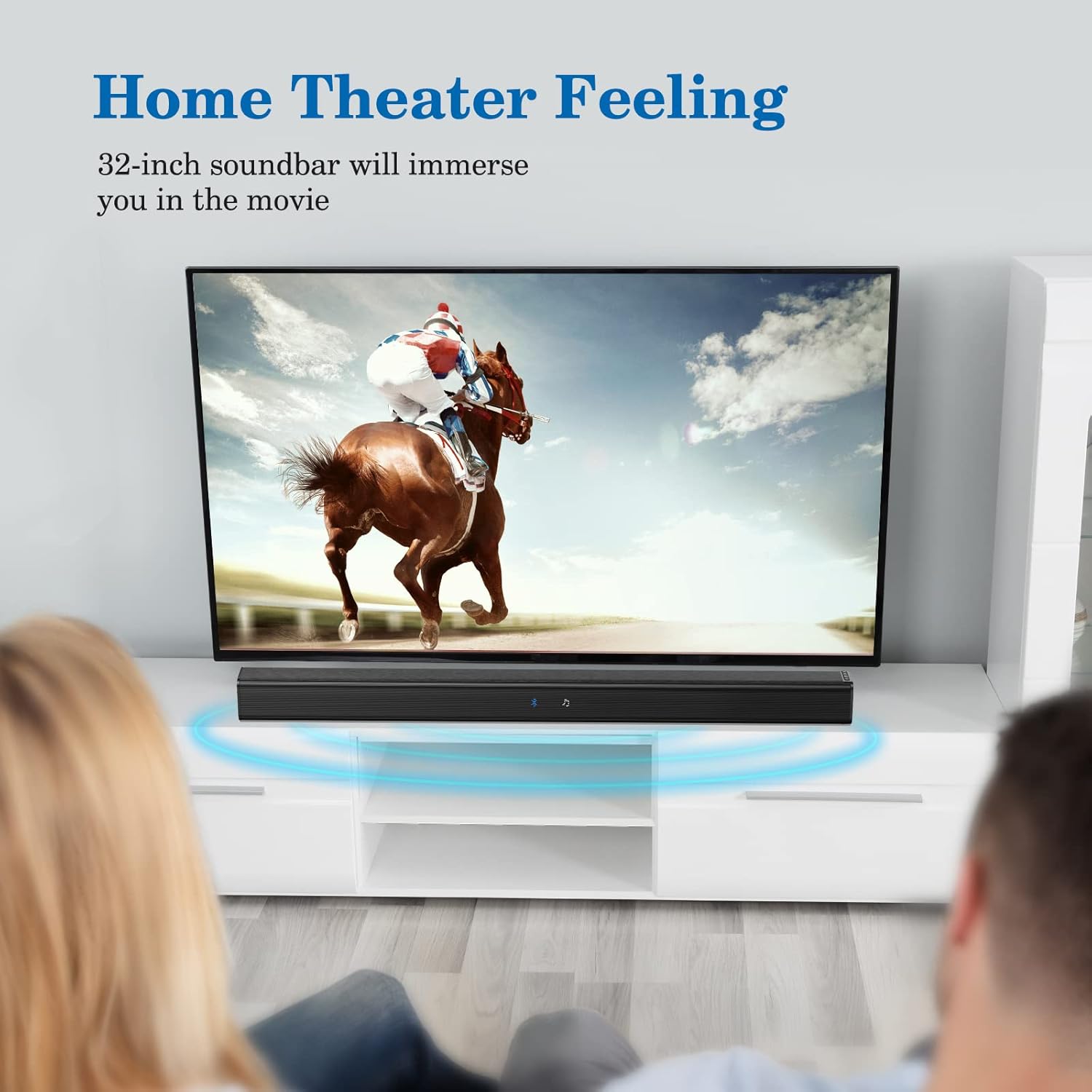 TV Soundbar, Wired & Wireless Bluetooth 5.0 Stereo Sound bar for TV, Three Equalizer Mode Audio Speaker for TV, Optical/Aux/RCA Connection
