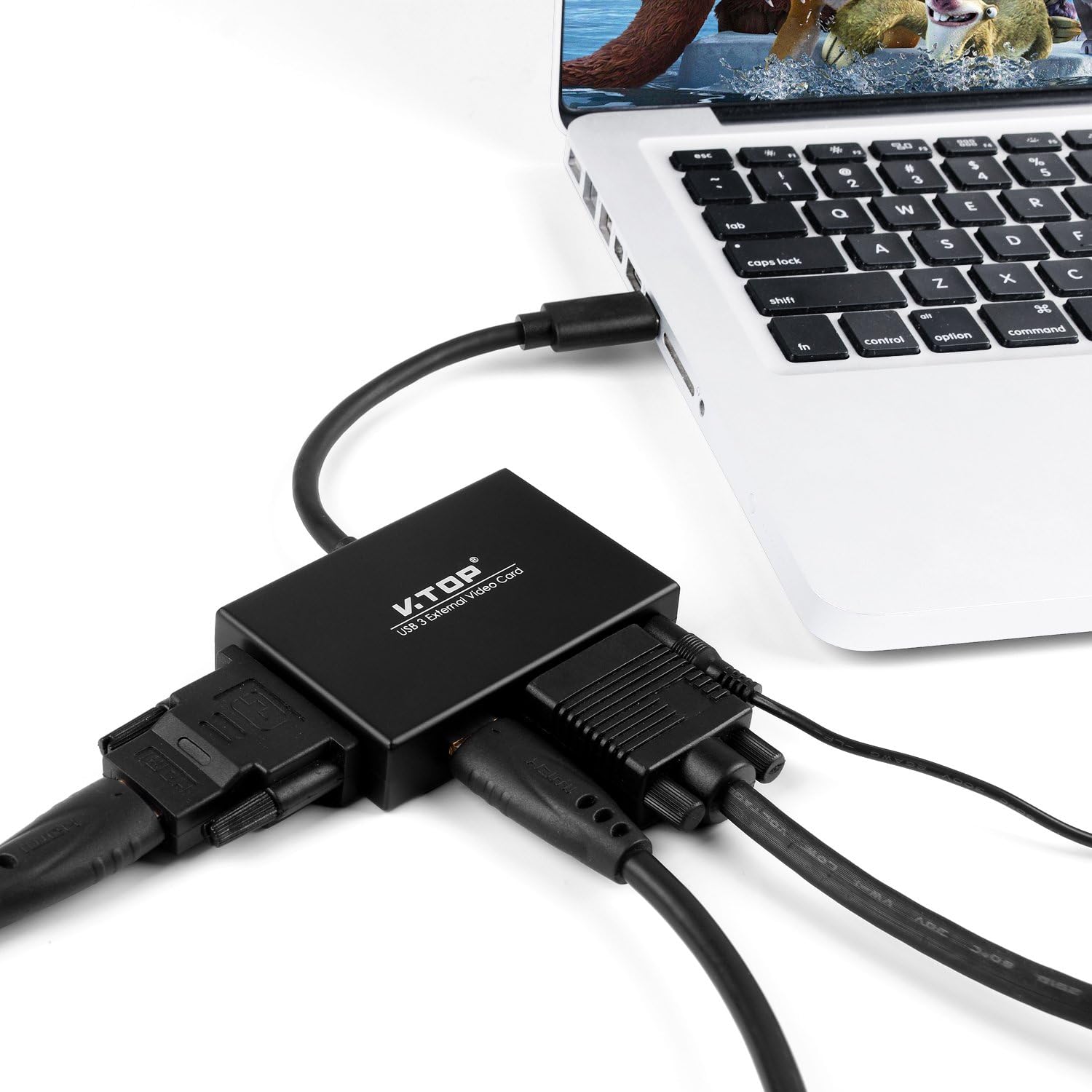 USB 3.0 to HDMI-DVI-VGA Video Graphics Card Adapter for Multiple Monitors-Add HDMI and DVI-D or HDMI and VGA (Compatible for Windows 10, 8.1, 7, XP)