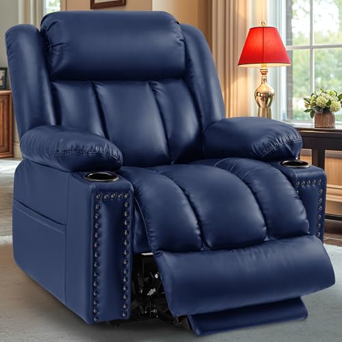Triple Motor Large Power Lift Recliner Chair for Elderly with Heat and Massage, Lay Flat Lift Chairs for Seniors Infinite Position, Extended Footrest