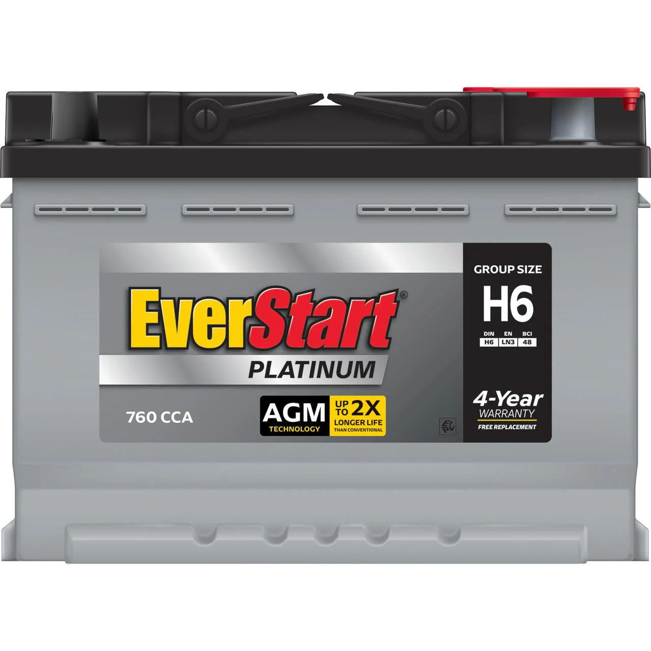 EverStart Platinum BOXED AGM Automotive Battery, Group Size H6 12 Volt, 760 CCA