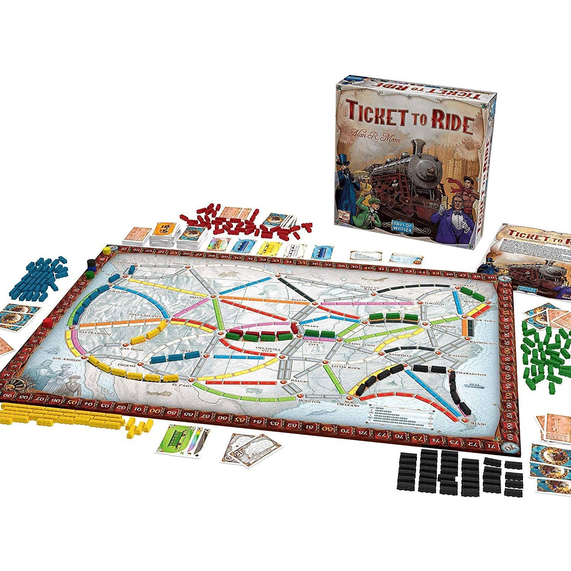 Asmodee Settlers of Catan and Ticket to Ride Board Game Bundle