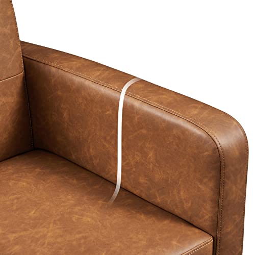 Yaheetech Mid-Century Accent Chairs, PU Leather Modern Upholstered Living Room Chair
