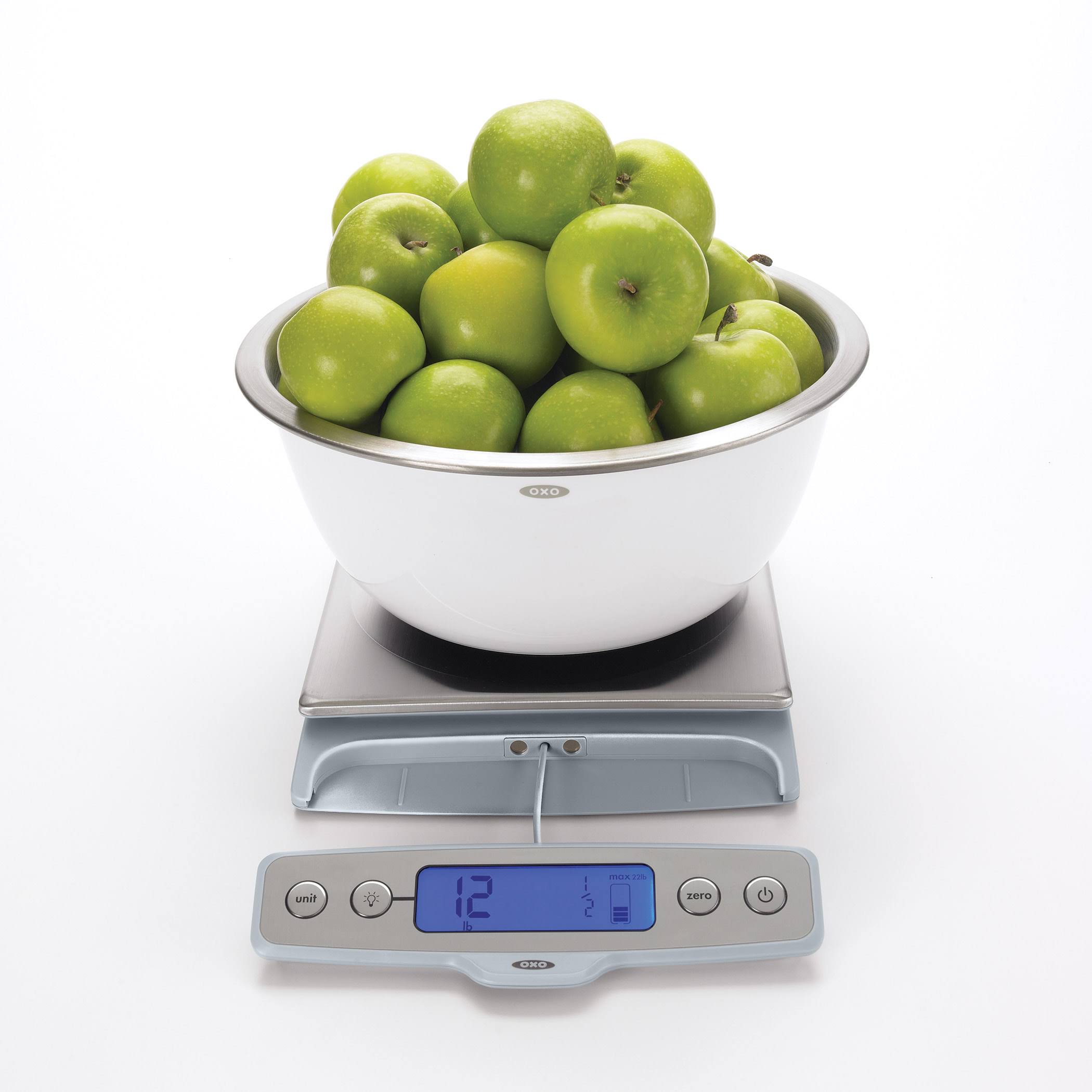 OXO Good Grips Stainless Steel Food Scale with Pull Out Display, 22Pound