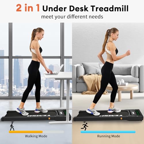 Walking Pad Treadmill, 2.5 HP Under Desk Treadmill for Home Office Walking Treadmill with LED Display,Remote Controller,330LBS Weight Capacity