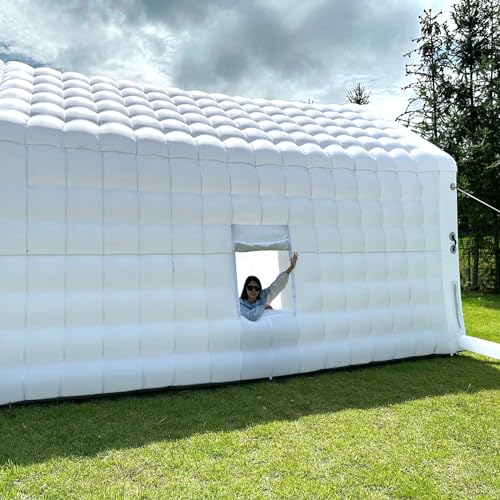 WARSUN Large Black Inflatable Nightclub 20x16.5x12Ft Inflatable Party Tent with Logo Area Inflatable Night Club Tent for Adults Wedding Birthday
