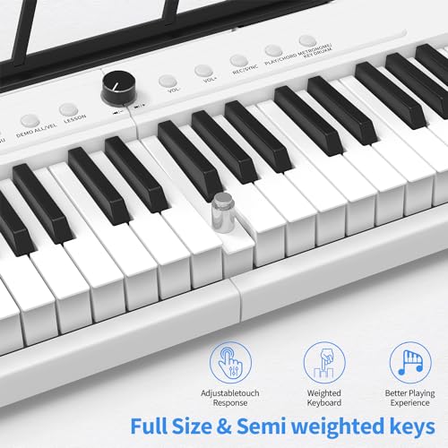 88 Key Piano Keyboard,Beginner Electric Digital Piano with Semi Weighted Keys,Keyboard Piano withSustain Pedal, Power Supply, Stand, Carrying Case