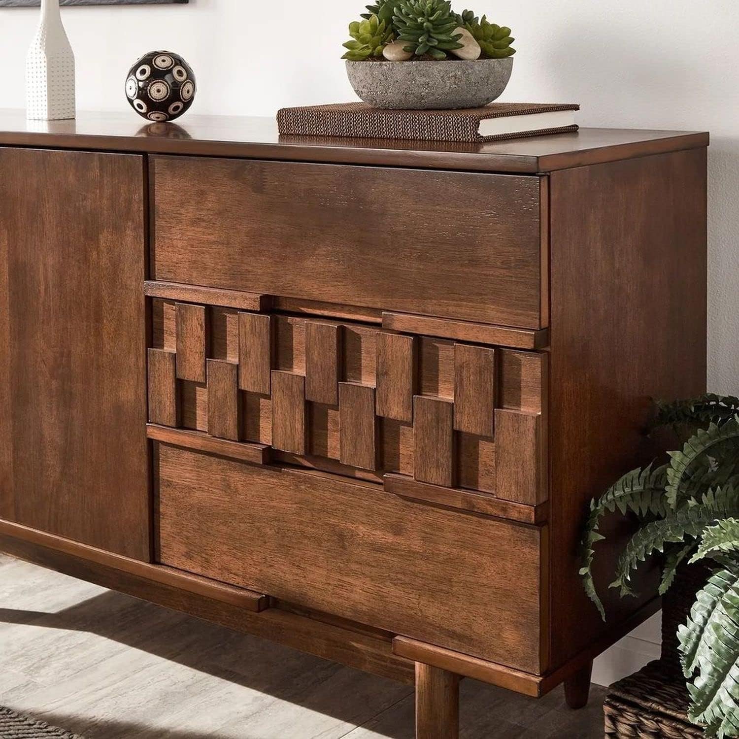 Mid Century Modern Sideboard Suitable for Kitchen Areas, Dining and Living Rooms. Storage Cabinet Buffet Table Features FMLR-624453 0
