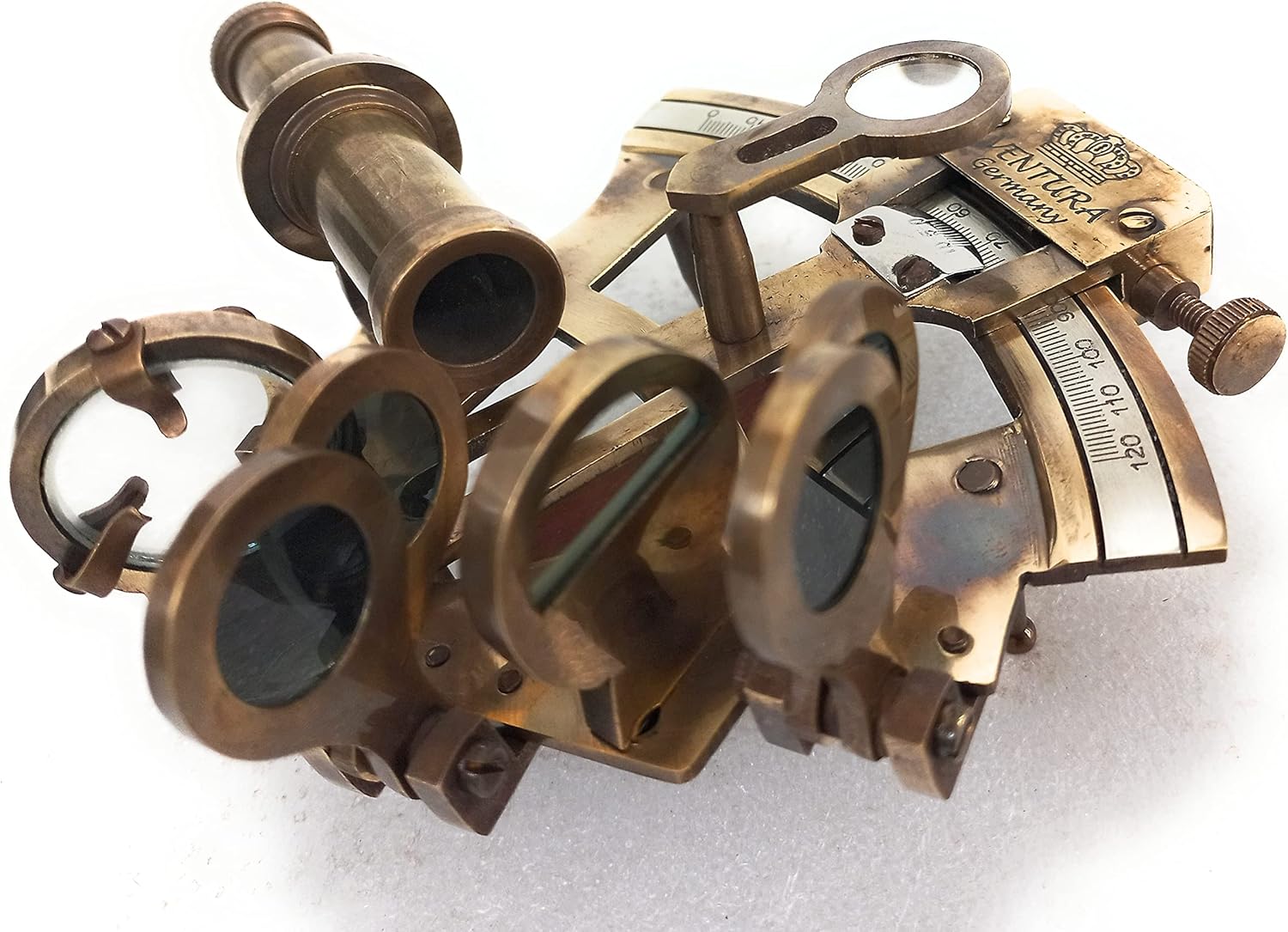 ALADEAN Marine Sextant | Vintage Navigation Instruments Antique Astrolabe | Ship Captain Nautical Brass Sextant Gift Box Pack of 2
