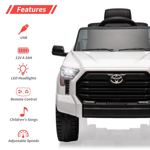 IDEALHOUSE Electric Car for Kids, 12v Ride on Truck Car, Ride-on Toys for Boys/Girls, Off-Road Kids Pickup Car with Remote Control, Spring Suspension