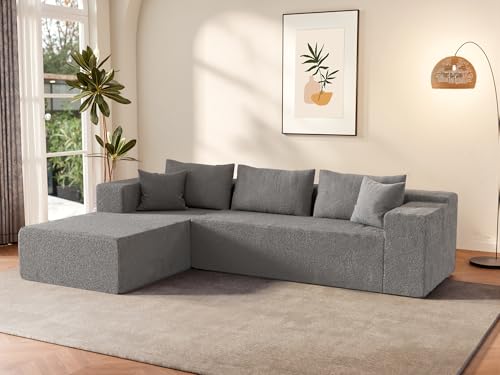 104" Sectional Couches for Living Room, Modular Sectional Sofa with Deep Seat, L-Shape Couch with Chaise, Cloud Couch for Living Room Bedroom