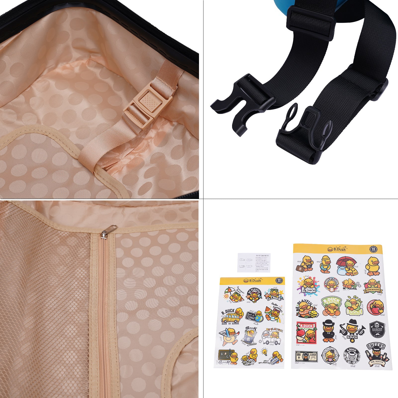 Anqidi 20" Kids Ride On Suitcase Hard Luggage Suitcase Horse-Shape Children Trolley Baggage Travel Case Waterproof with Universal Double-Row Wheels