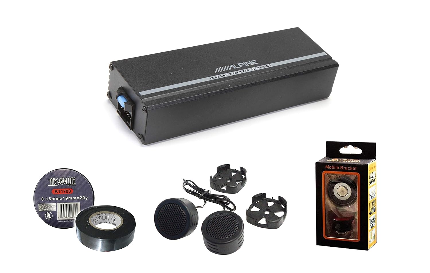 Alpine KTP-445U Power Pack Compact 4-Channel car Amplifier 45 watts RMS X 4 Bundle