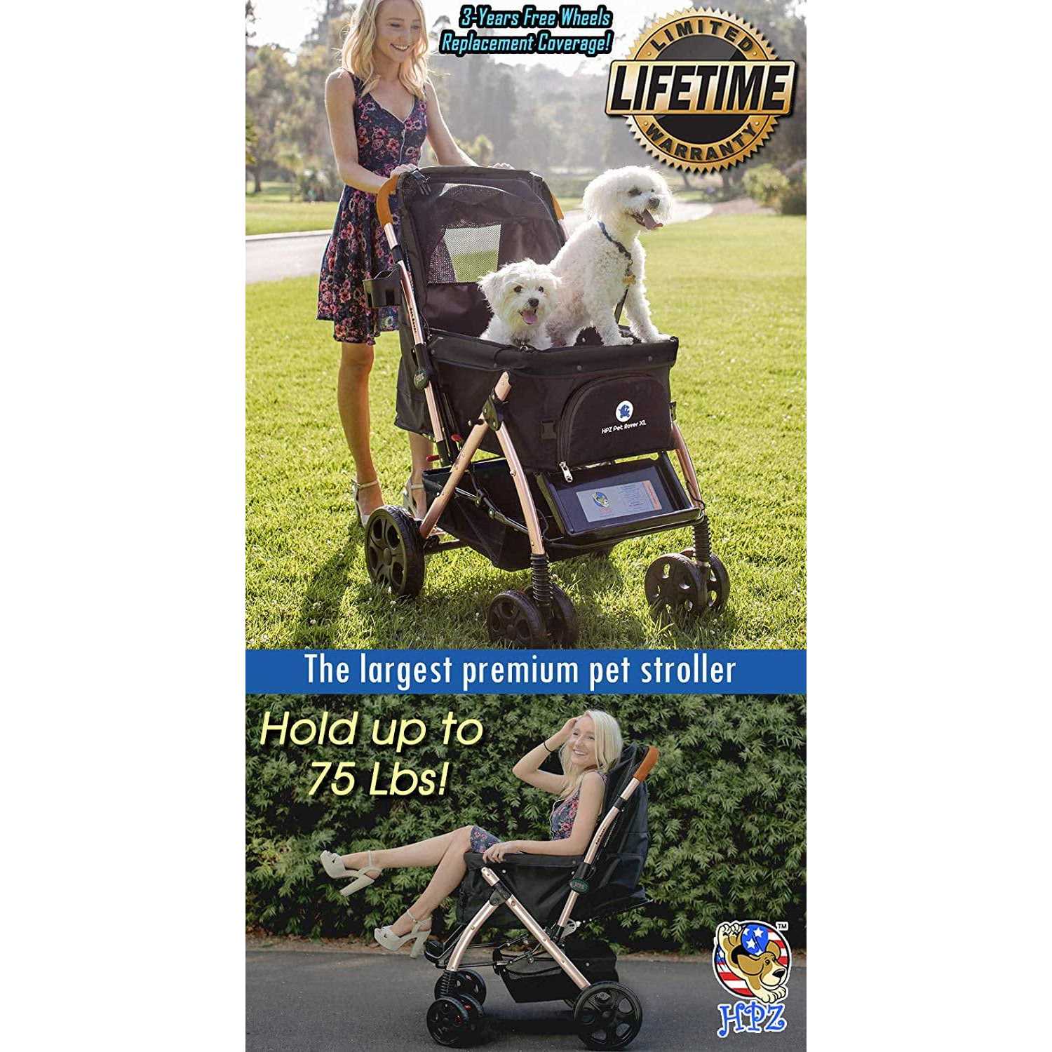 HPZ Rover Premium Heavy Duty Pet Stroller