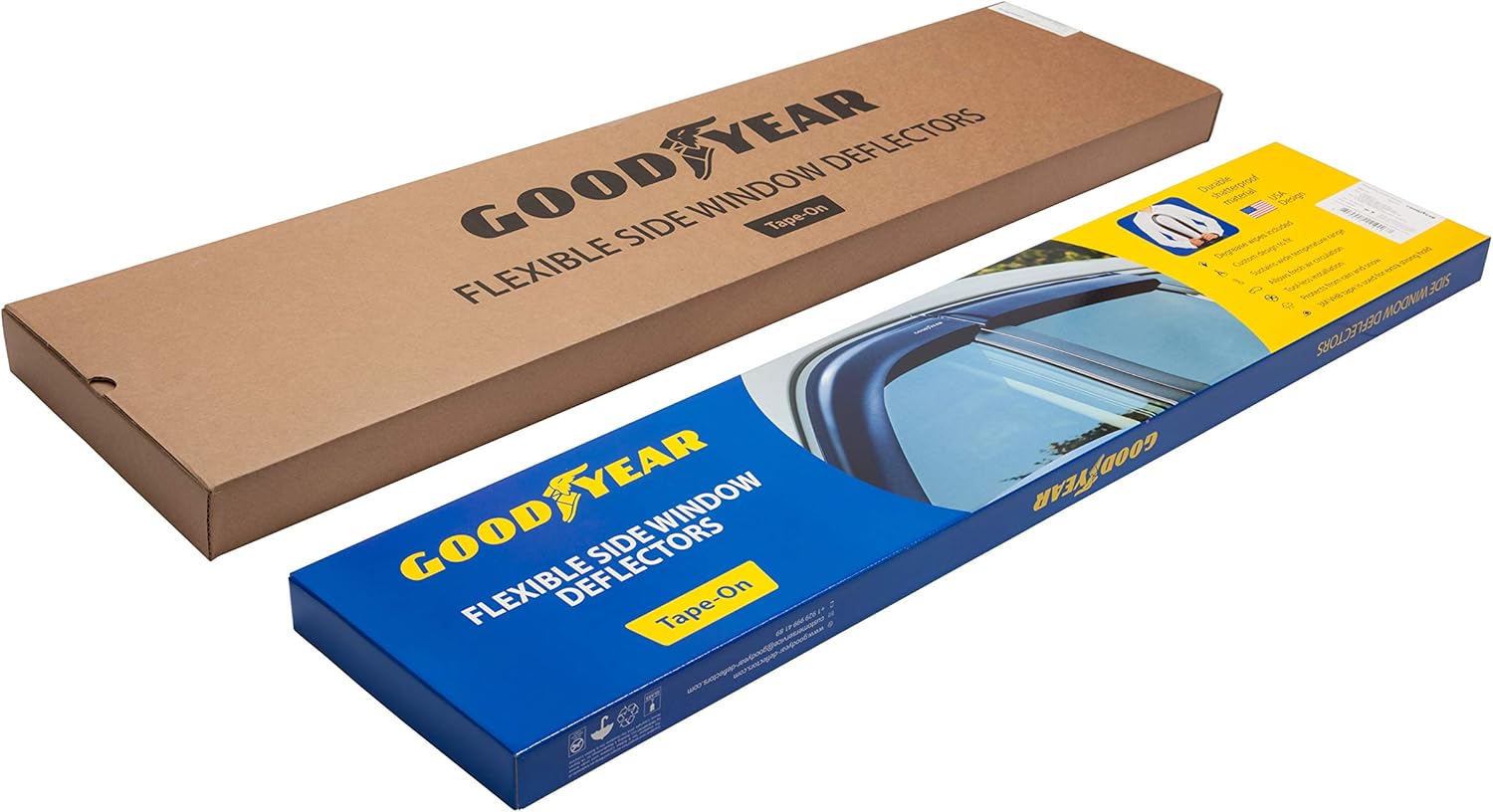 Goodyear Shatterproof Side Window Deflectors for Toyota RAV4 2013-2018 SUV, Tape-on Rain Guards, Window Visors for Cars, Vent Deflector, Vent Visor