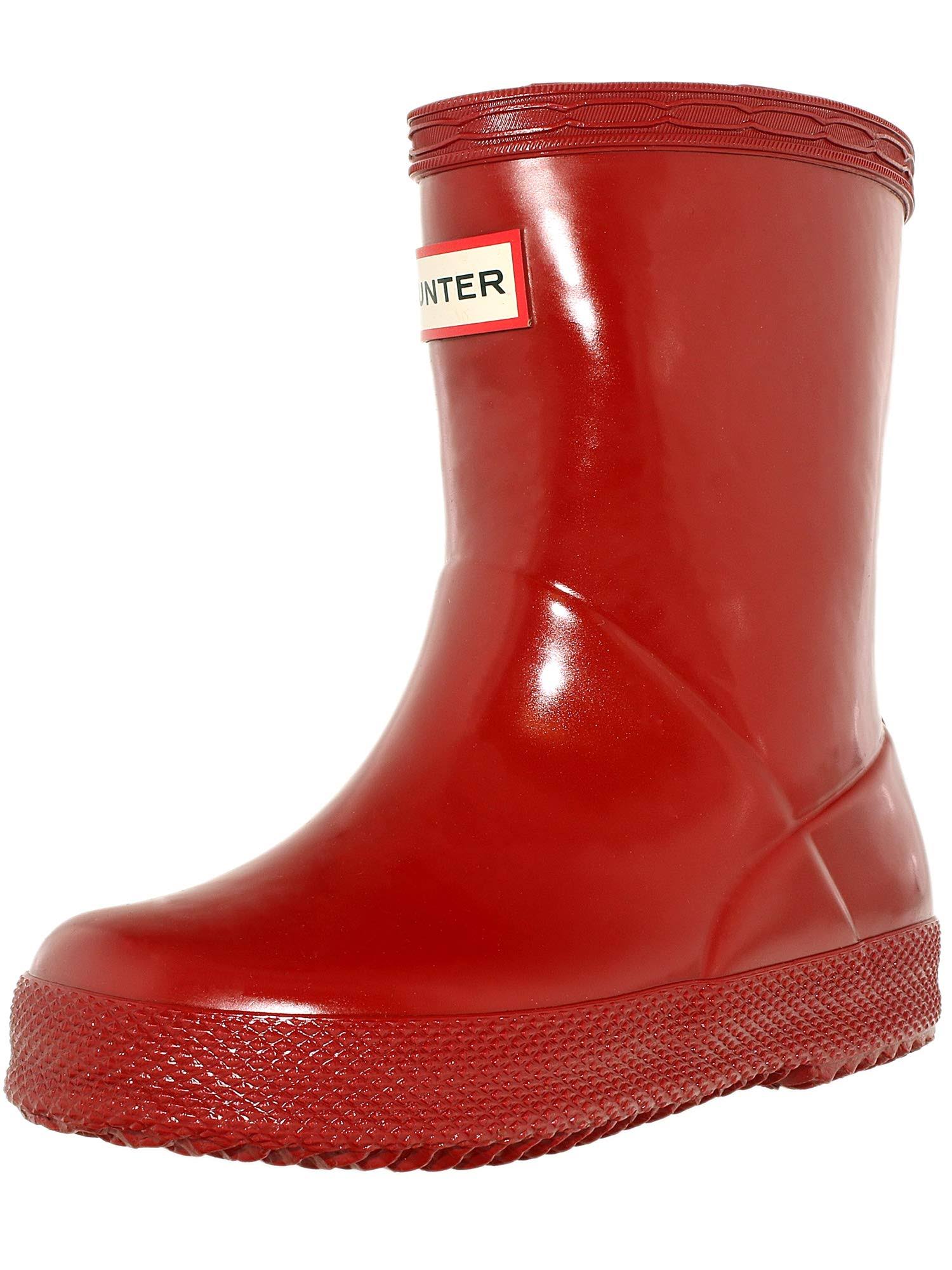 Hunter Original Kids First Classic Gloss Rain Boots - Military Red US 8