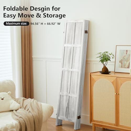 4 Panel Room Divider, 5.6 FT Folding Privacy Screen Room Divider, Partition Divider for Room Separation, Room Partition Separator