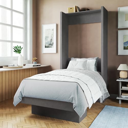 Oakland Living Easy-Lift Full Murphy Wall Bed in White with Shelf