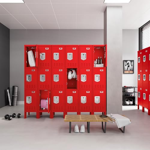 Metal Locker with 5 Doors,Lockers for Employees,66'' Steel Storage Locker for School,Gym, Office, Office,Garage